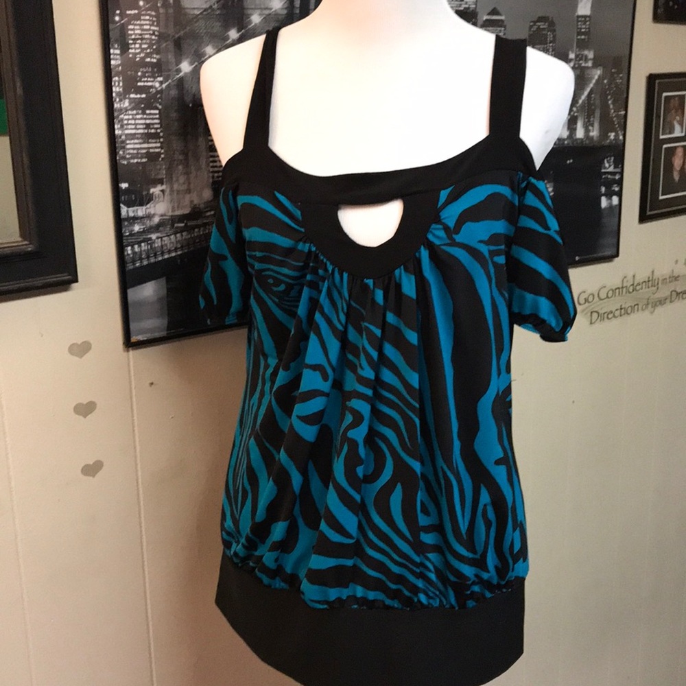 Off the shoulder zebra top